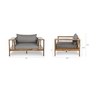 Callais 90.5" Outdoor Sofa Set - Taupe Gray