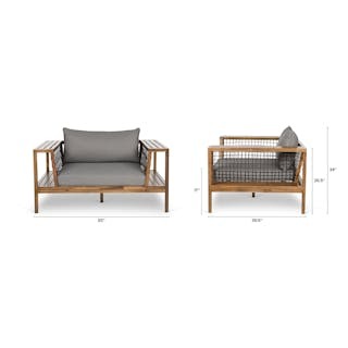 Callais 55" Outdoor Lounge Chair - Taupe Gray