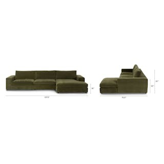 Beta 137.5" Right Modular Chaise Sectional - Cypress Green