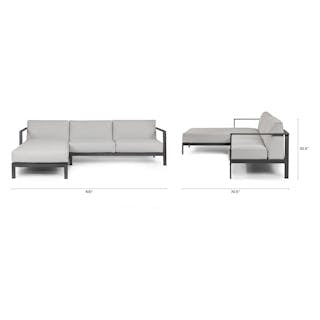 Burkel 105" Outdoor Left Sectional - Cloudy Gray