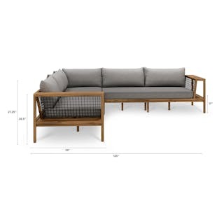 Callais 120" Outdoor Sectional - Taupe Gray
