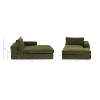 Beta 49" Right Chaise Module - Cypress Green
