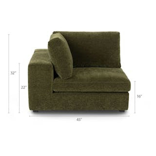 Beta 45" Corner Chair Module - Cypress Green