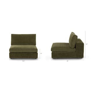 Beta 39.5" Armless Chair Module - Cypress Green