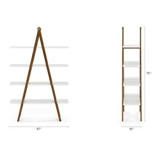 Caliper 47" Shelving Unit - White/Walnut