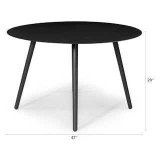 Ballo 47" Outdoor Dining Table - Black