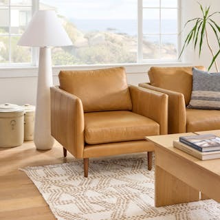 Burrard 32" Leather Lounge Chair - Bella Caramel