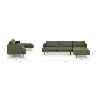 Burrard 112" Right Sectional - Forest Green