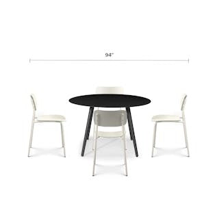 Ballo 47" Outdoor Dining Table - Black