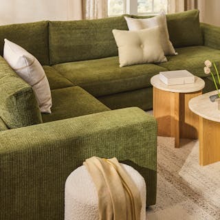 Beta 49" Left Arm Chair Module - Cypress Green