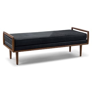 Ansa 54" Leather Bench - Charme Black