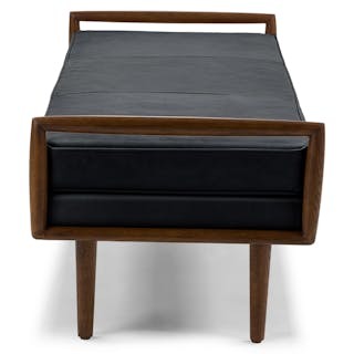 Ansa 54" Leather Bench - Charme Black