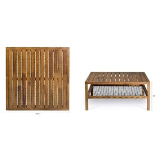 Callais 35.5" Outdoor Coffee Table - Latte Brown