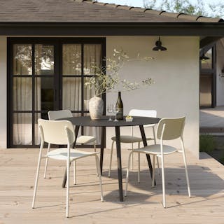 Ballo 47" Outdoor Dining Table - Black
