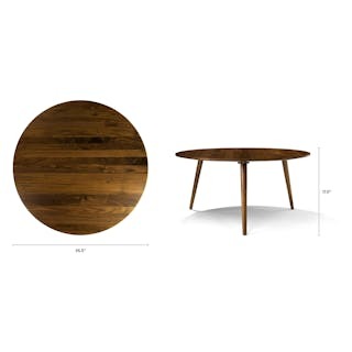 Amoeba 35.5" Round Coffee Table - Walnut