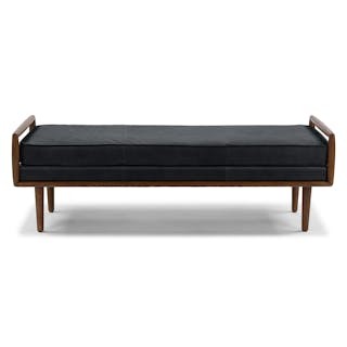 Ansa 54" Leather Bench - Charme Black