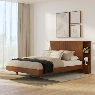 Basi Queen Bed Frame - Walnut