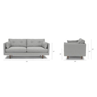 Anton 74" Loveseat - Winter Gray