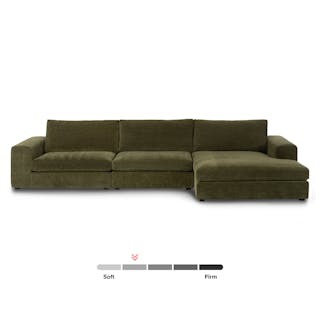 Beta 137.5" Right Modular Chaise Sectional - Cypress Green