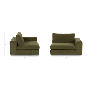 Beta 49" Right Arm Chair Module - Cypress Green