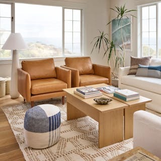 Burrard 32" Leather Lounge Chair - Bella Caramel