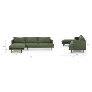 Burrard 112" Left Sectional - Forest Green