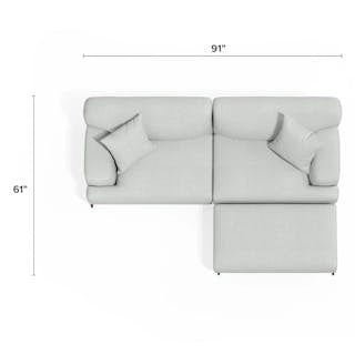 Abisko 45.5" Ottoman - Quartz White