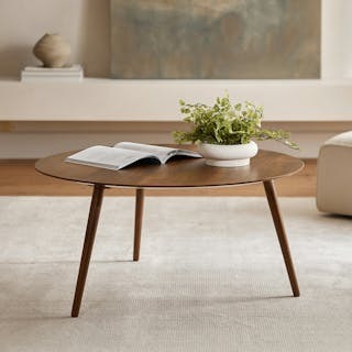 Amoeba 35.5" Round Coffee Table - Walnut