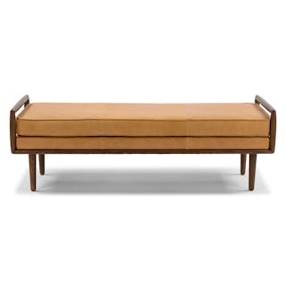 Ansa 54" Leather Bench - Charme Tan