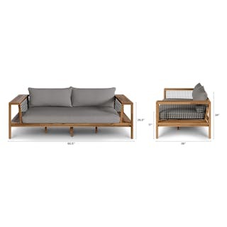 Callais 90.5" Outdoor Sofa Set - Taupe Gray