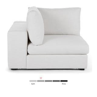 Beta 45" Corner Chair Module - Quartz White