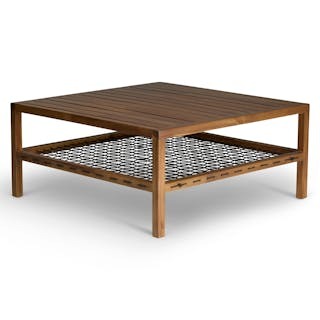 Callais 35.5" Outdoor Coffee Table - Latte Brown