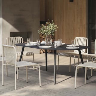 Ballo 78.5" Outdoor Dining Table - Black