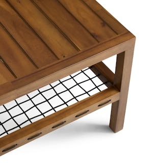 Callais 35.5" Outdoor Coffee Table - Latte Brown