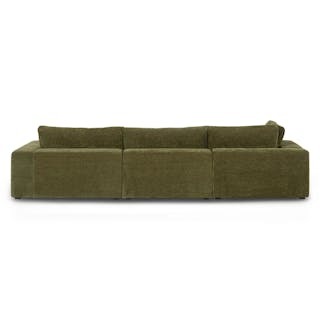Beta 133.5" Left Modular Sectional - Cypress Green
