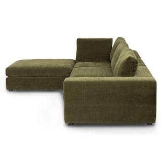 Beta 133.5" Left Modular Sectional - Cypress Green