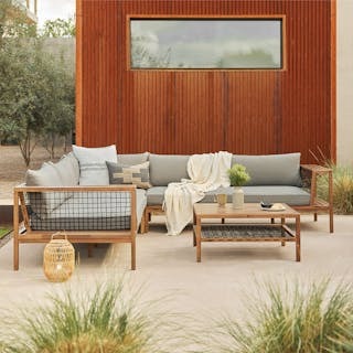 Callais 35.5" Outdoor Coffee Table - Latte Brown