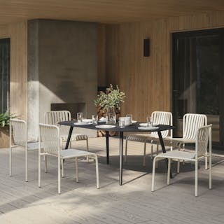 Ballo 78.5" Outdoor Dining Table - Black