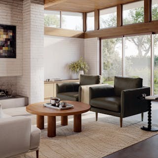 Burrard 32" Leather Lounge Chair - Bella Caramel