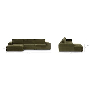 Beta 137.5" Left Modular Chaise Sectional - Cypress Green