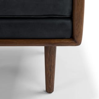 Ansa 54" Leather Bench - Charme Black