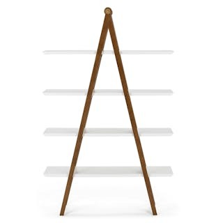 Caliper 47" Shelving Unit - White/Walnut