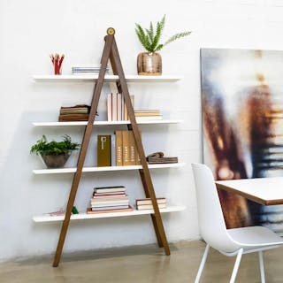 Caliper 47" Shelving Unit - White/Walnut