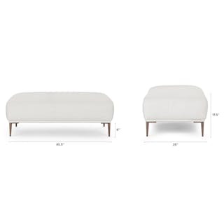 Abisko 45.5" Ottoman - Quartz White