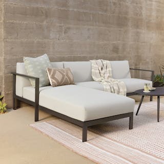 Burkel 105" Outdoor Left Sectional - Cloudy Gray