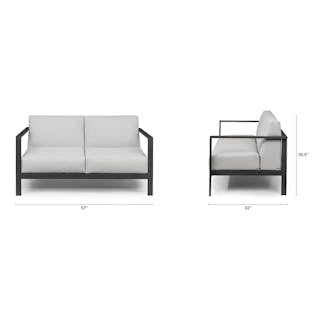 Burkel 57" Outdoor Loveseat - Cloudy Gray