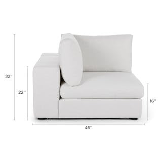 Beta 45" Corner Chair Module - Quartz White