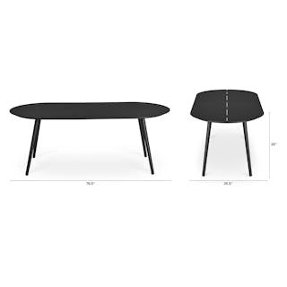 Ballo 78.5" Outdoor Dining Table - Black