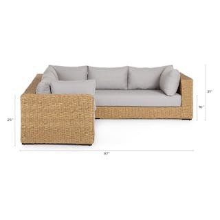 Capra 97" Outdoor Sectional Set - Beach Sand