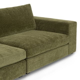 Beta 133.5" Left Modular Sectional - Cypress Green